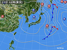 実況天気図(2022年11月27日)