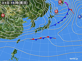 実況天気図(2022年12月04日)