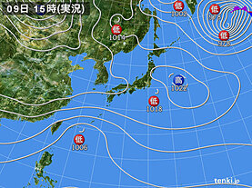 実況天気図(2022年12月09日)