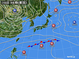 実況天気図(2022年12月10日)