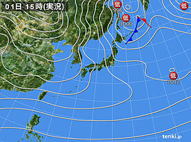 実況天気図(2023年01月01日)