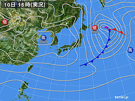 実況天気図(2023年01月10日)