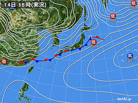 実況天気図(2023年01月14日)