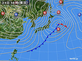 実況天気図(2023年01月24日)