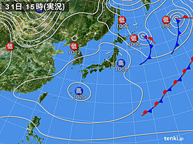 実況天気図(2023年01月31日)