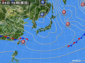 実況天気図(2023年02月09日)