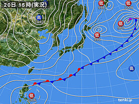 実況天気図(2023年02月20日)