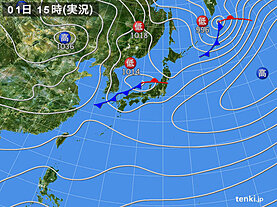 実況天気図(2023年03月01日)