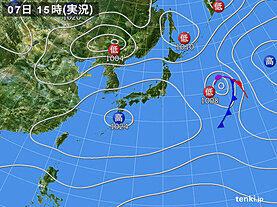 実況天気図(2023年03月07日)