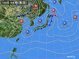 実況天気図(2023年03月10日)