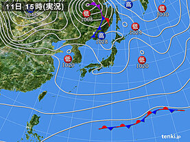 実況天気図(2023年03月11日)