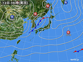 実況天気図(2023年03月12日)