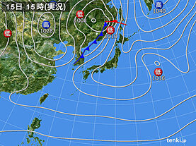 実況天気図(2023年03月15日)