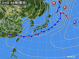 実況天気図(2023年03月24日)