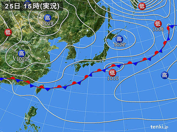 実況天気図(2023年03月25日)