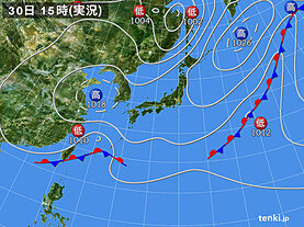 実況天気図(2023年03月30日)