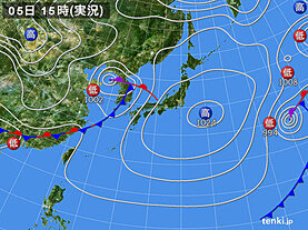 実況天気図(2023年04月05日)