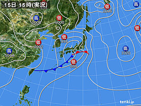 実況天気図(2023年04月15日)