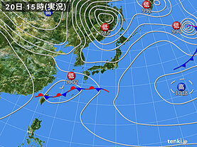 実況天気図(2023年04月20日)