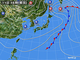 実況天気図(2023年05月11日)