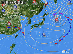 実況天気図(2023年05月17日)