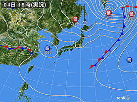 実況天気図(2023年06月04日)