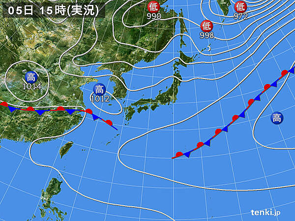 実況天気図(2023年06月05日)