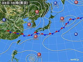 実況天気図(2023年06月08日)