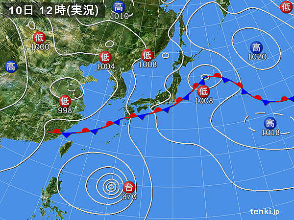 実況天気図(2023年06月10日)