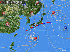 実況天気図(2023年06月11日)