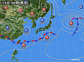 実況天気図(2023年06月14日)