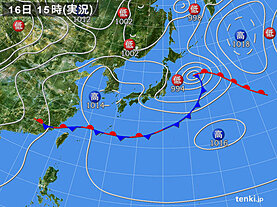 実況天気図(2023年06月16日)