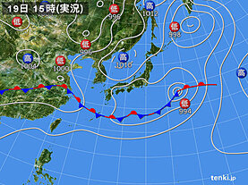 実況天気図(2023年06月19日)