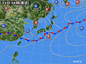 実況天気図(2023年06月22日)