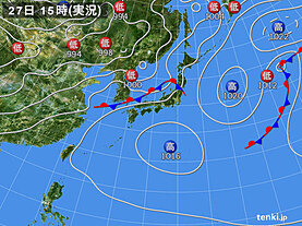 実況天気図(2023年06月27日)