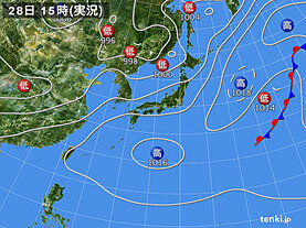 実況天気図(2023年06月28日)