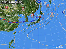 実況天気図(2023年06月30日)