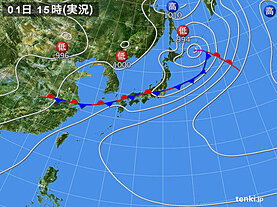 実況天気図(2023年07月01日)