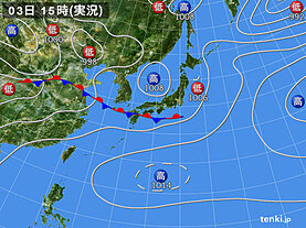実況天気図(2023年07月03日)
