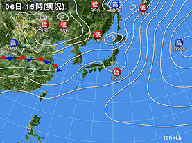 実況天気図(2023年07月06日)