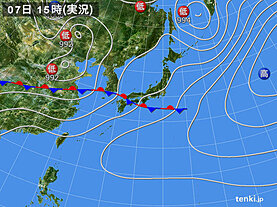 実況天気図(2023年07月07日)