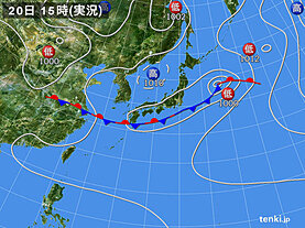 実況天気図(2023年07月20日)