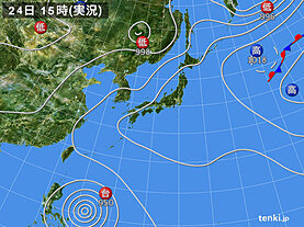 実況天気図(2023年07月24日)