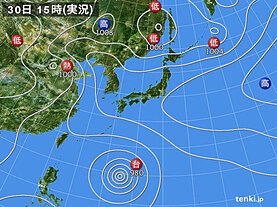 実況天気図(2023年07月30日)