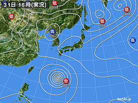 実況天気図(2023年07月31日)