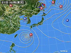 実況天気図(2023年08月01日)