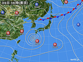 実況天気図(2023年08月06日)