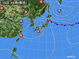 実況天気図(2023年08月15日)