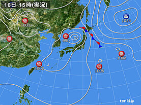 実況天気図(2023年08月16日)
