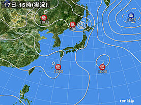 実況天気図(2023年08月17日)